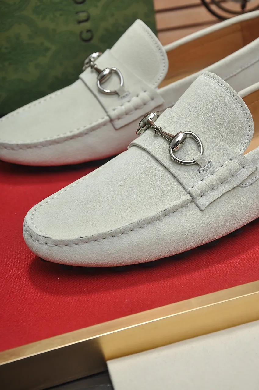 Men's Men's Shoes💰420💶【GUCCI】 (High-end Niuli) New 🍀Gucci*——Gucci Doudou Shoes! Made of imported original cowhide, the inner top layer is comfortable cowhide lining! Original wear-resistant rubber outsole! High quality products! Code number 38-44!